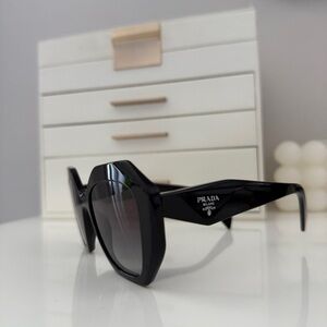 Prada Black Oversized Geometric Sunglasses
